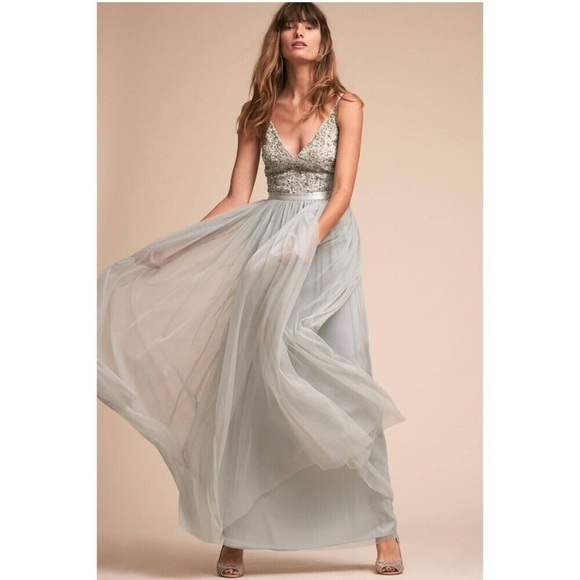 BHLDN Avery Bridesmaid Dress in Sage 6 - Picture 1 of 13